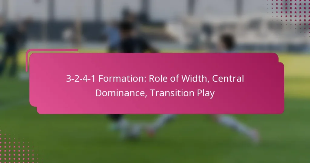 3-2-4-1 Formation: Role of Width, Central Dominance, Transition Play