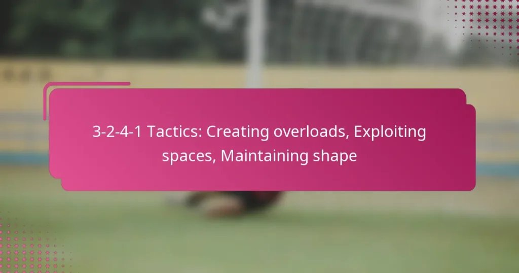 3-2-4-1 Tactics: Creating overloads, Exploiting spaces, Maintaining shape