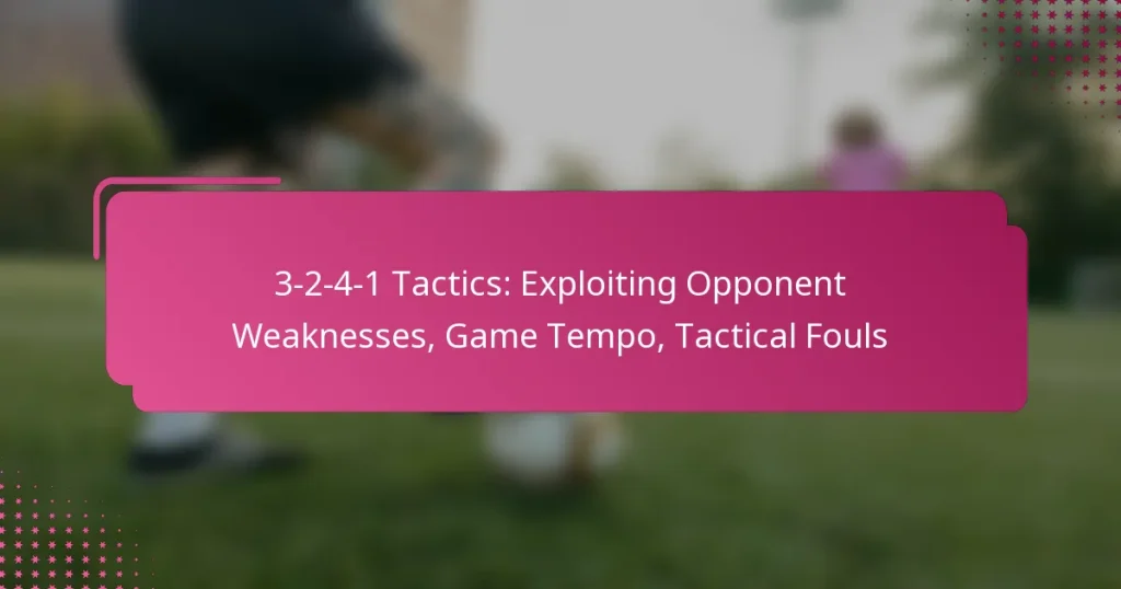 3-2-4-1 Tactics: Exploiting Opponent Weaknesses, Game Tempo, Tactical Fouls