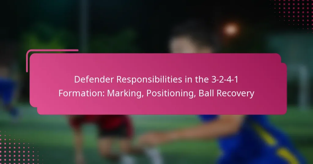 Defender Responsibilities in the 3-2-4-1 Formation: Marking, Positioning, Ball Recovery