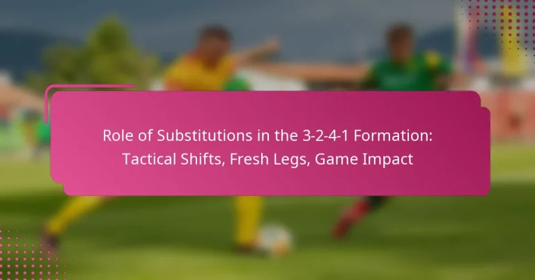 Role of Substitutions in the 3-2-4-1 Formation: Tactical Shifts, Fresh Legs, Game Impact