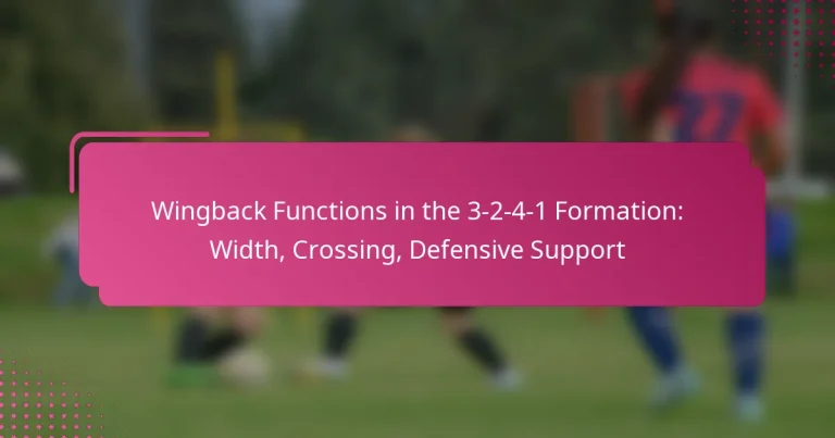 Wingback Functions in the 3-2-4-1 Formation: Width, Crossing, Defensive Support