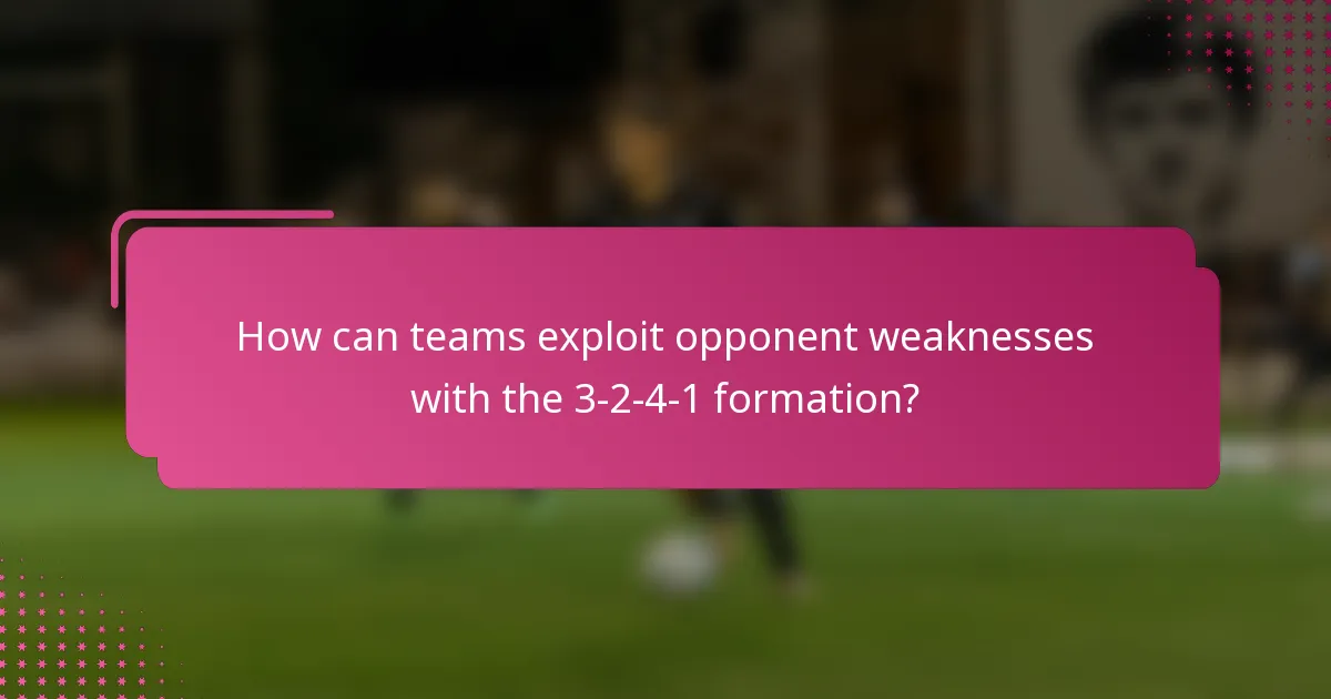 How can teams exploit opponent weaknesses with the 3-2-4-1 formation?