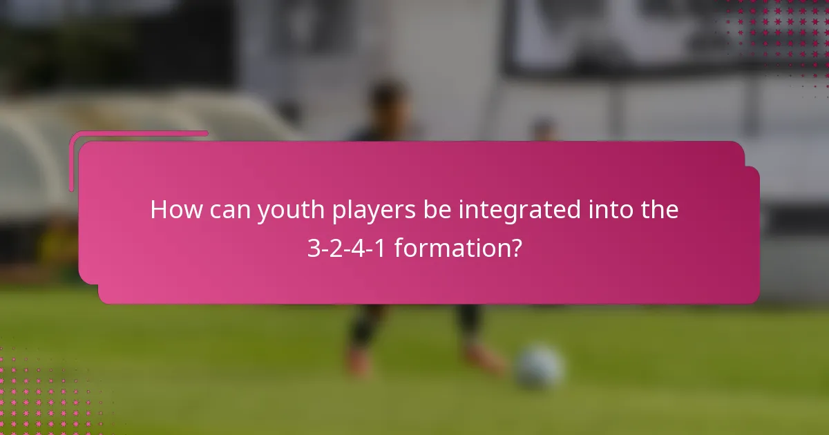 How can youth players be integrated into the 3-2-4-1 formation?