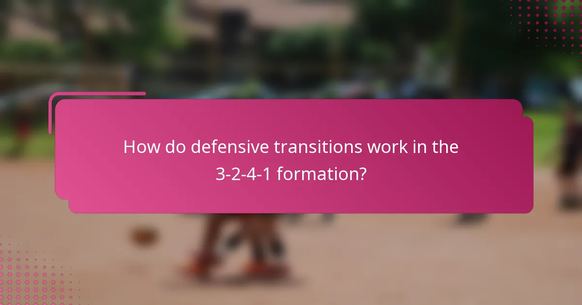 How do defensive transitions work in the 3-2-4-1 formation?
