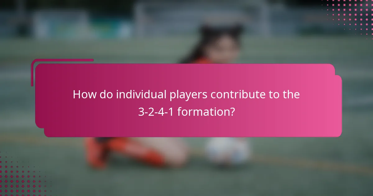 How do individual players contribute to the 3-2-4-1 formation?