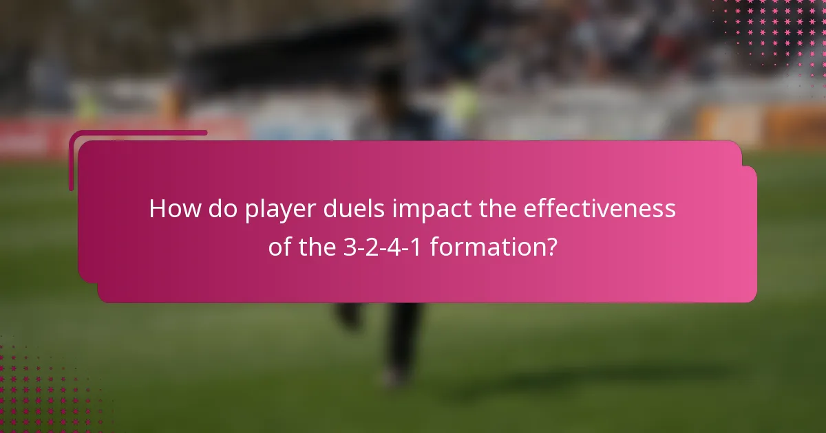 How do player duels impact the effectiveness of the 3-2-4-1 formation?