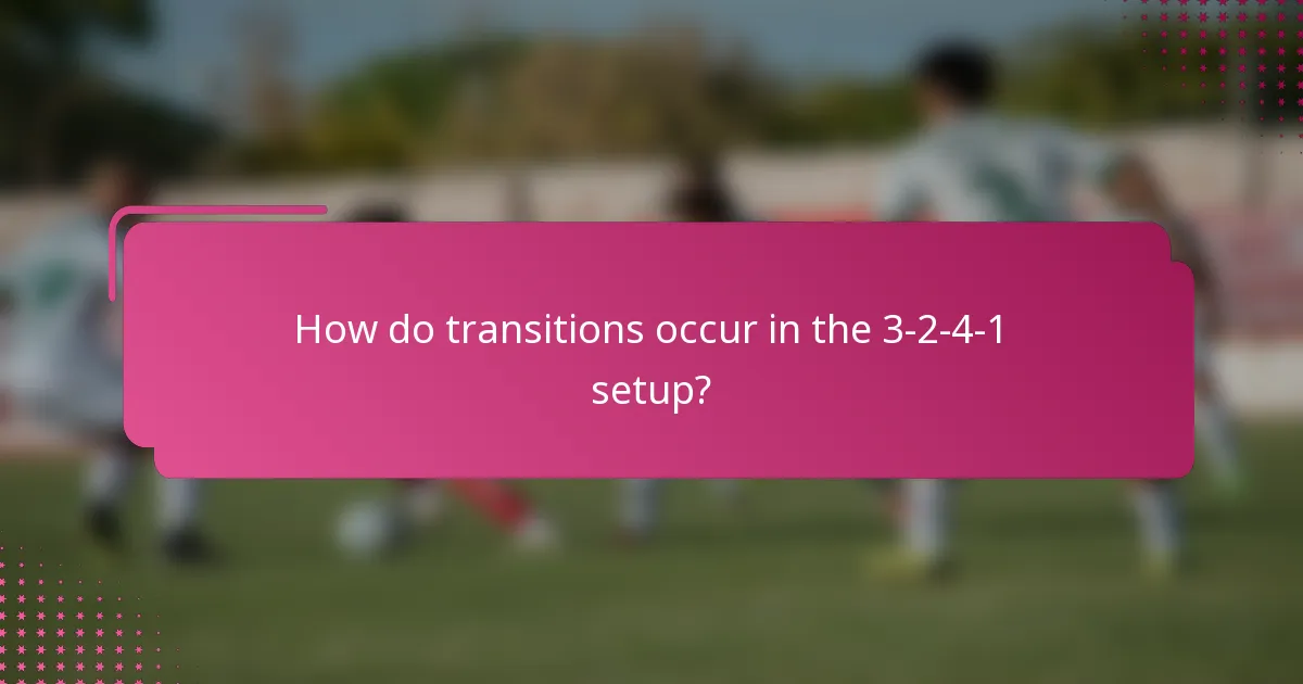How do transitions occur in the 3-2-4-1 setup?