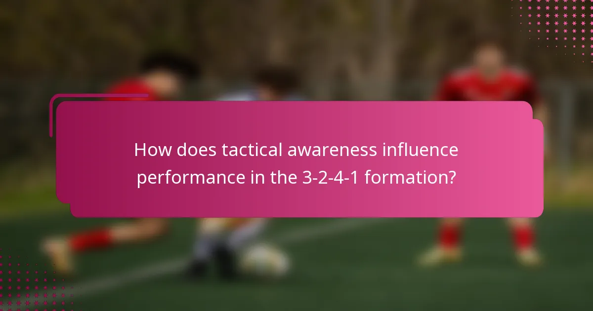 How does tactical awareness influence performance in the 3-2-4-1 formation?