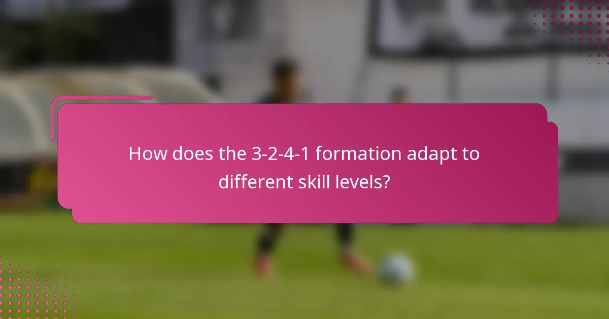 How does the 3-2-4-1 formation adapt to different skill levels?