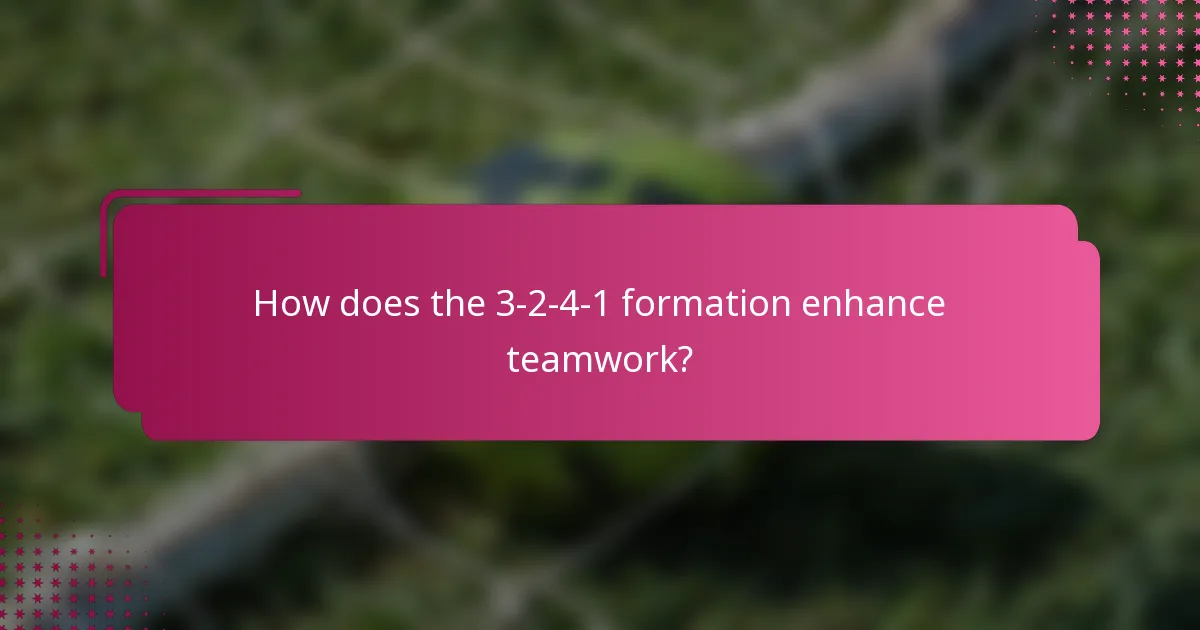 How does the 3-2-4-1 formation enhance teamwork?