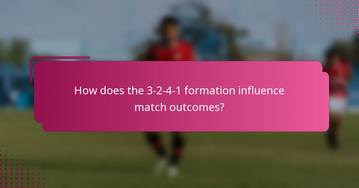 How does the 3-2-4-1 formation influence match outcomes?