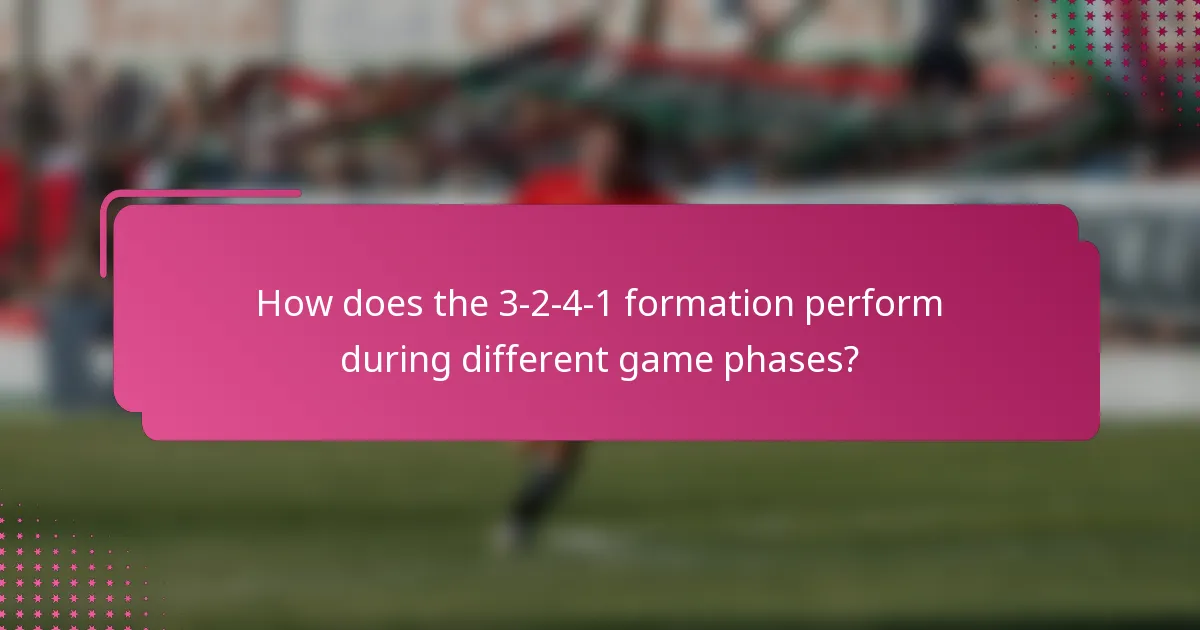How does the 3-2-4-1 formation perform during different game phases?