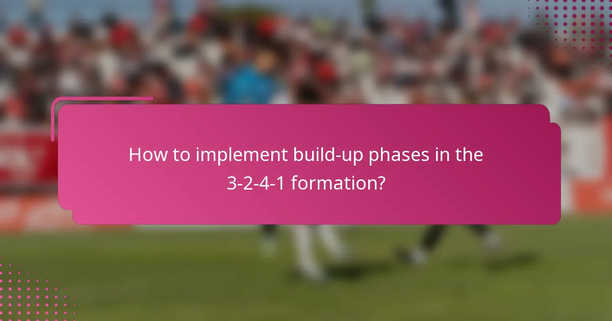 How to implement build-up phases in the 3-2-4-1 formation?
