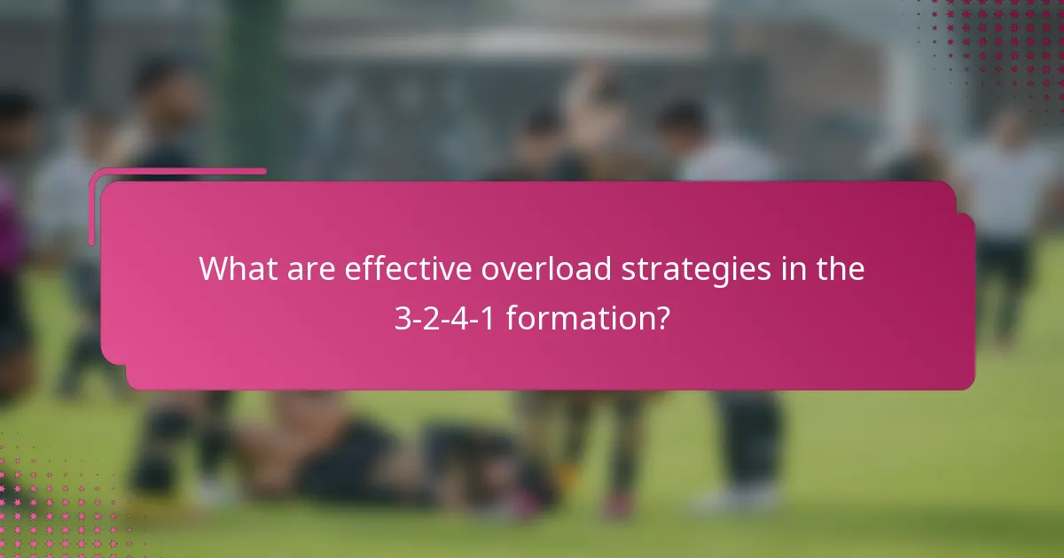 What are effective overload strategies in the 3-2-4-1 formation?