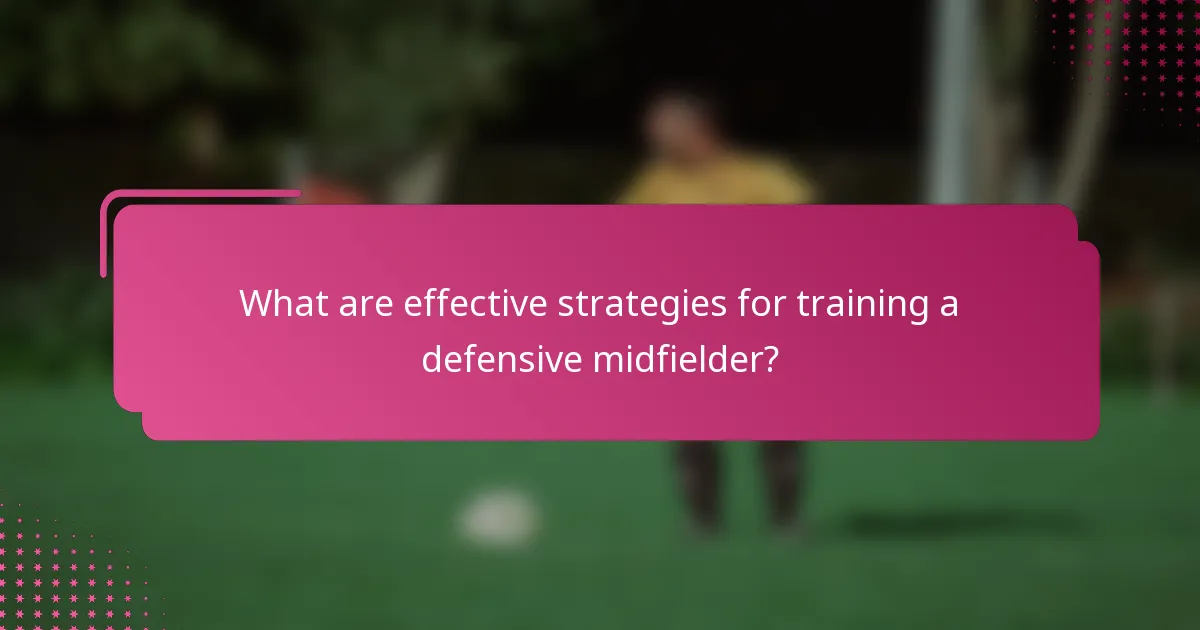 What are effective strategies for training a defensive midfielder?