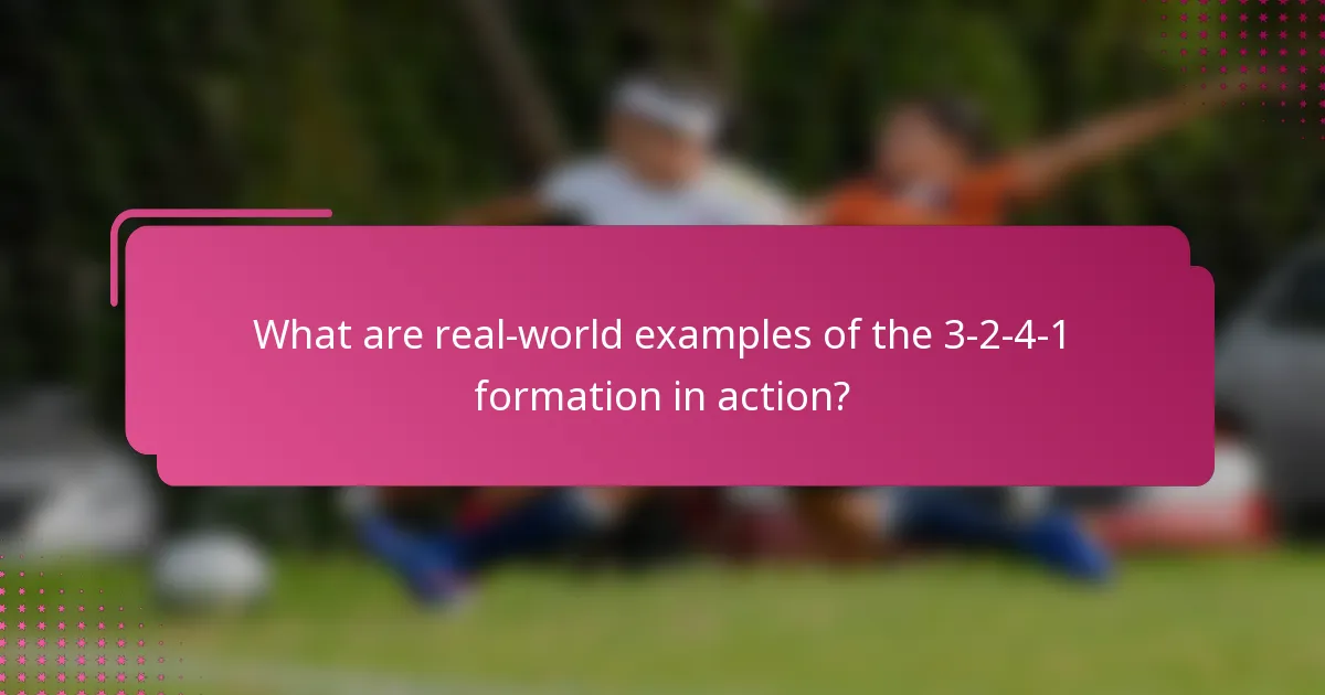 What are real-world examples of the 3-2-4-1 formation in action?