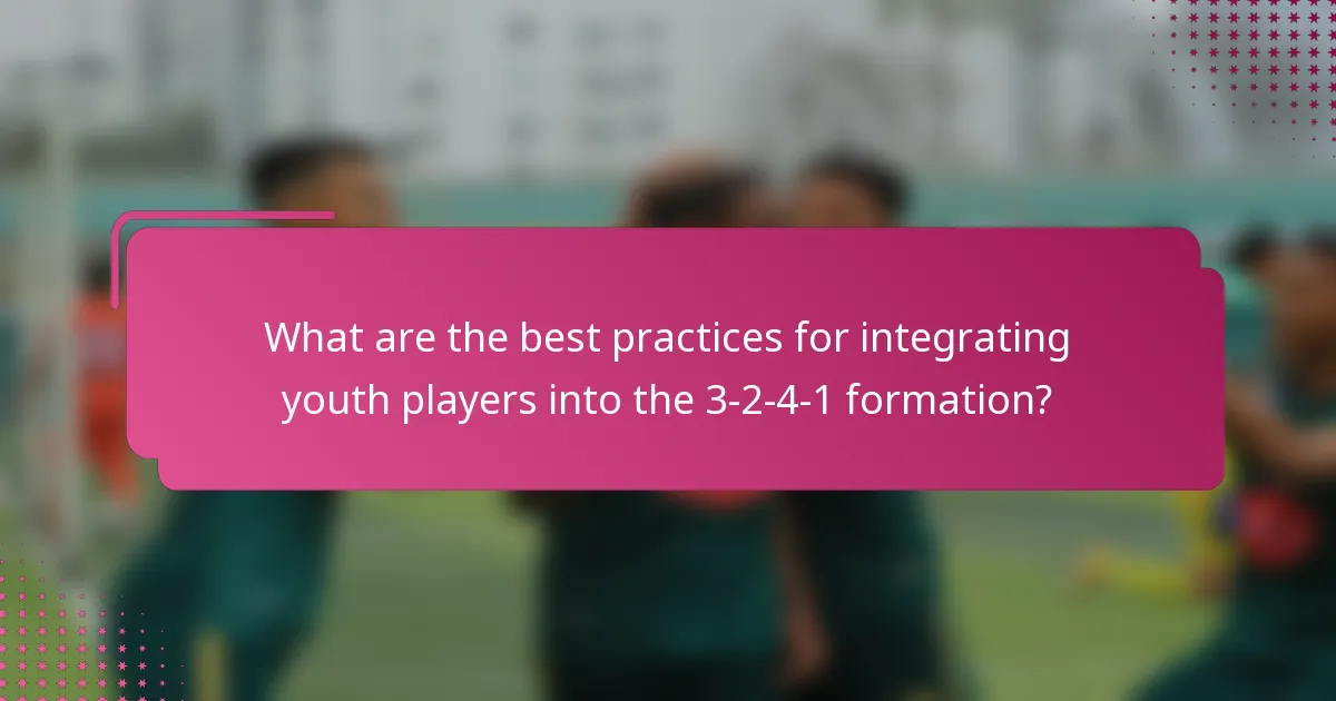 What are the best practices for integrating youth players into the 3-2-4-1 formation?