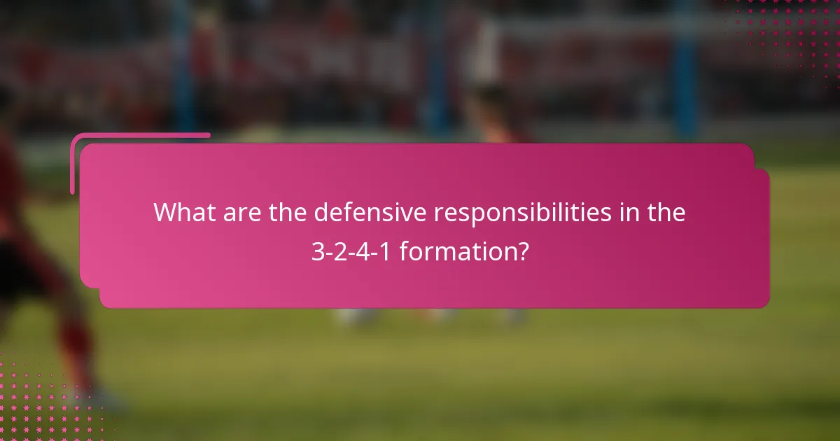 What are the defensive responsibilities in the 3-2-4-1 formation?