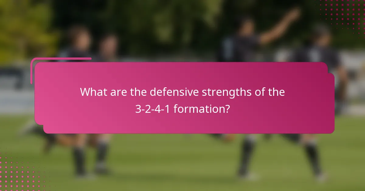 What are the defensive strengths of the 3-2-4-1 formation?