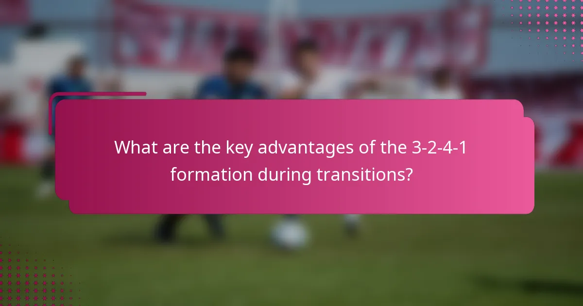 What are the key advantages of the 3-2-4-1 formation during transitions?