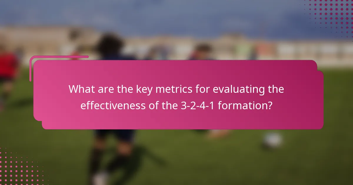 What are the key metrics for evaluating the effectiveness of the 3-2-4-1 formation?