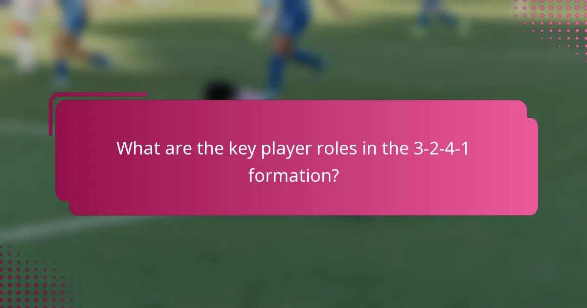 What are the key player roles in the 3-2-4-1 formation?