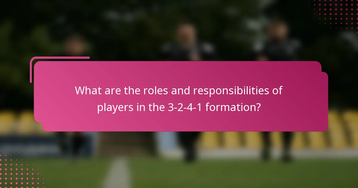 What are the roles and responsibilities of players in the 3-2-4-1 formation?