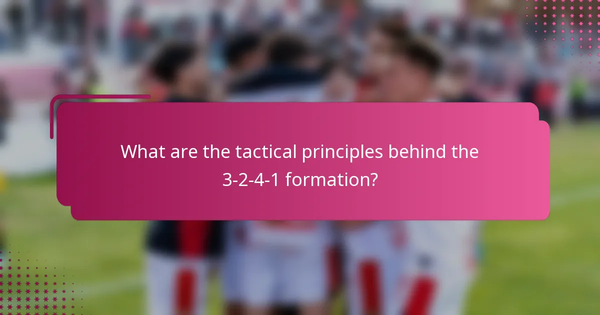 What are the tactical principles behind the 3-2-4-1 formation?