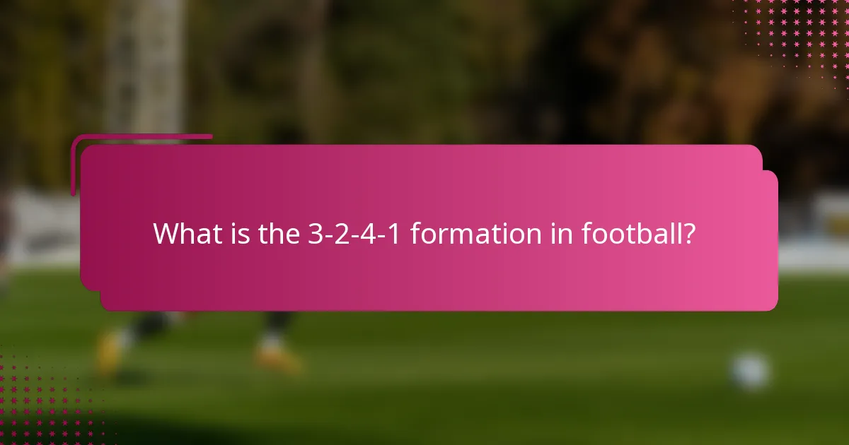 What is the 3-2-4-1 formation in football?