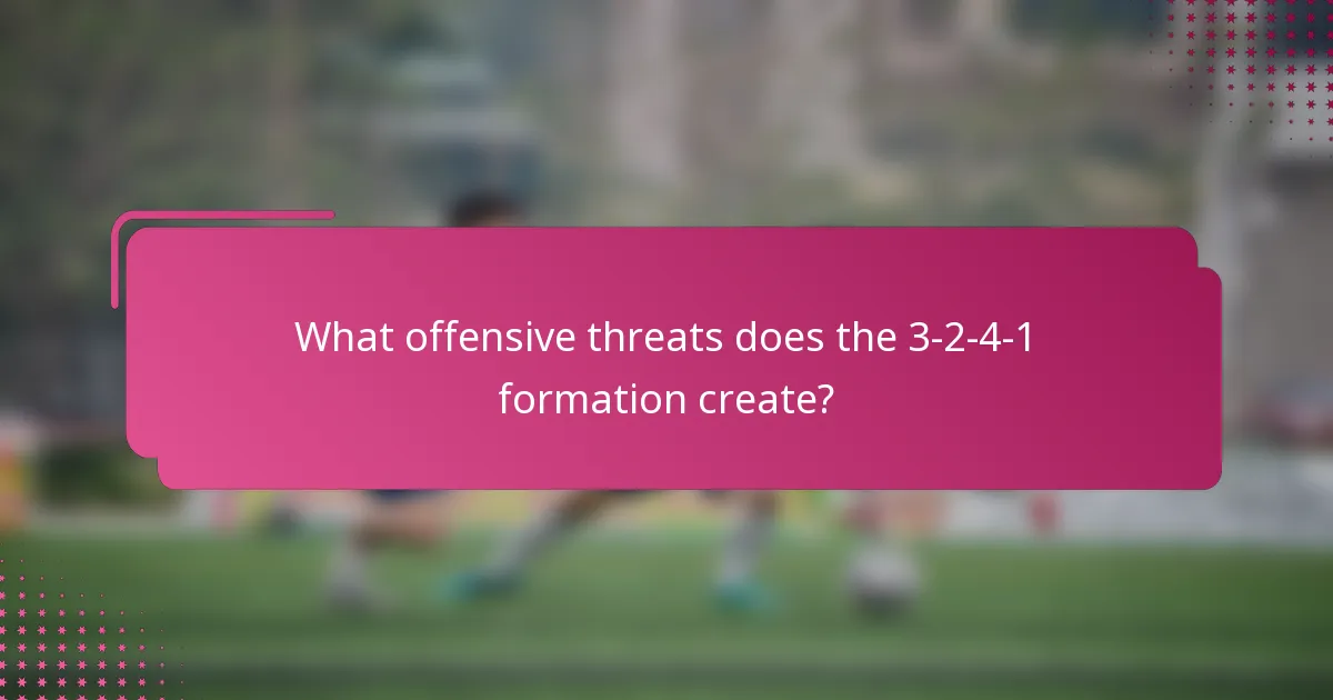 What offensive threats does the 3-2-4-1 formation create?