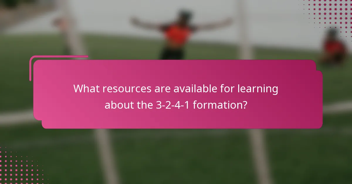 What resources are available for learning about the 3-2-4-1 formation?