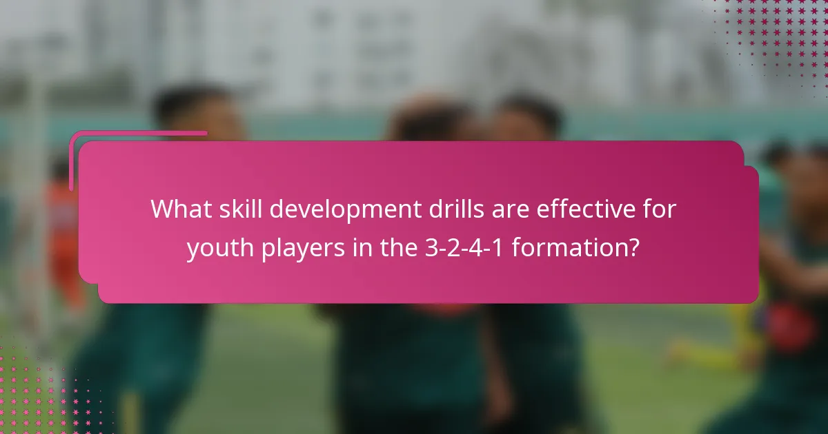 What skill development drills are effective for youth players in the 3-2-4-1 formation?