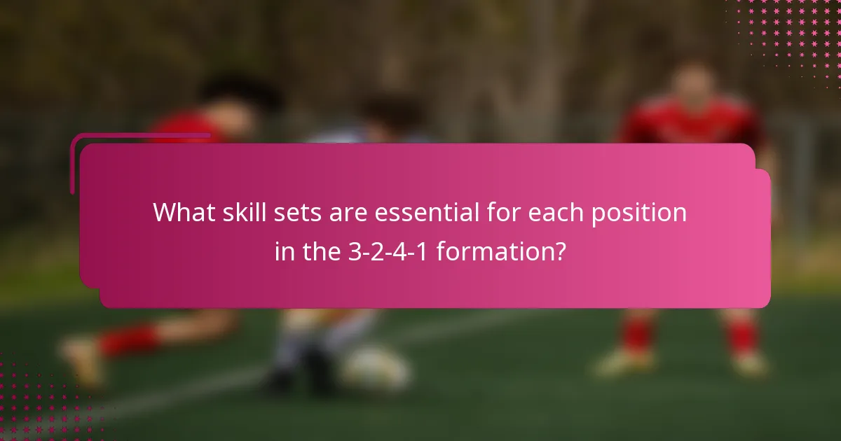 What skill sets are essential for each position in the 3-2-4-1 formation?